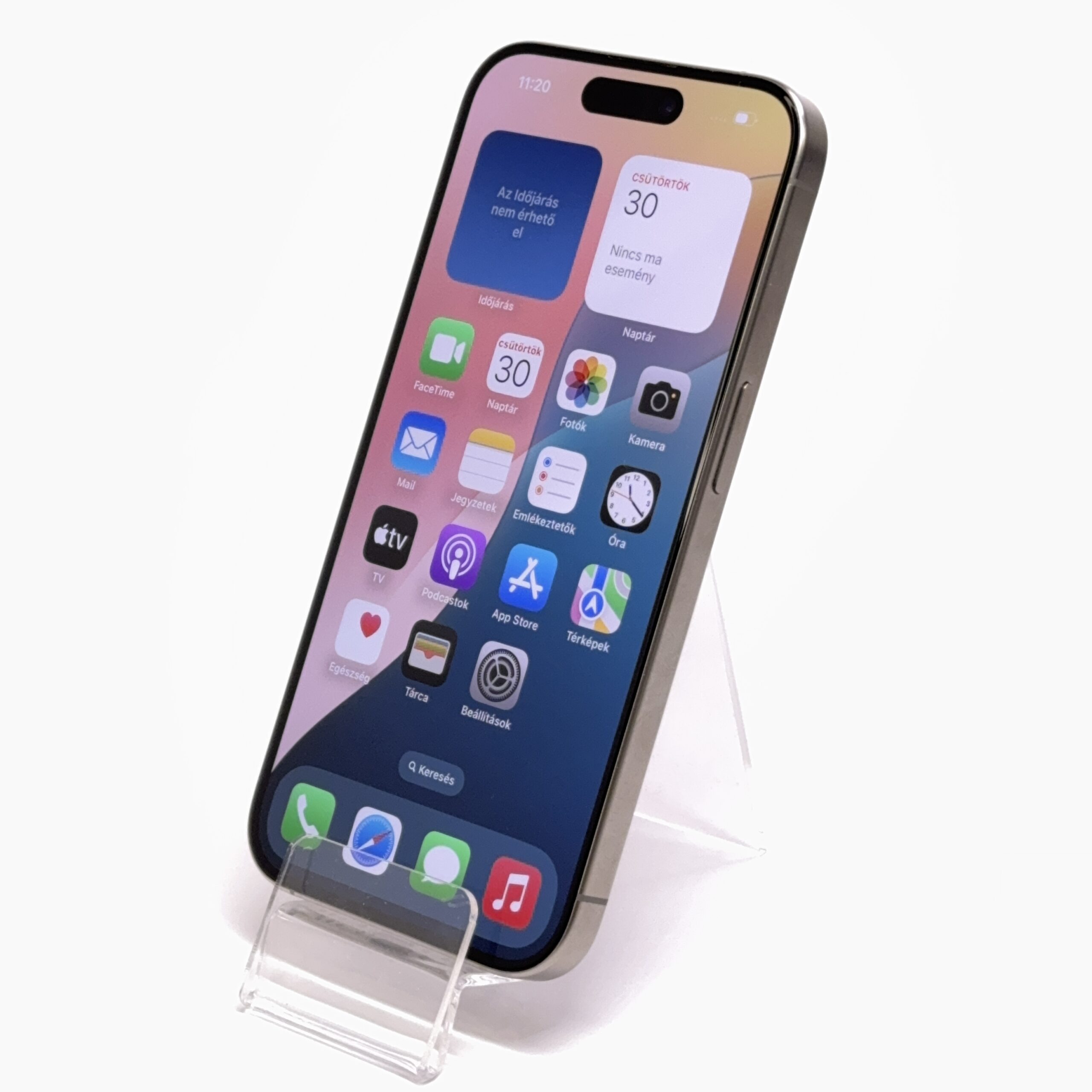 Apple iPhone 15 Pro (Használt, független , 128 GB, 8 GB RAM, Natúr Titánium) - Image 4