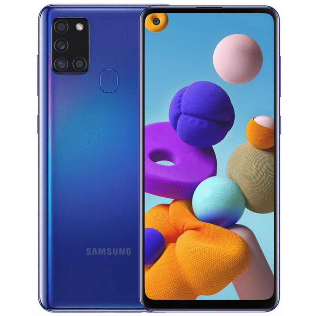 Samsung Galaxy A21s kék Android okostelefon