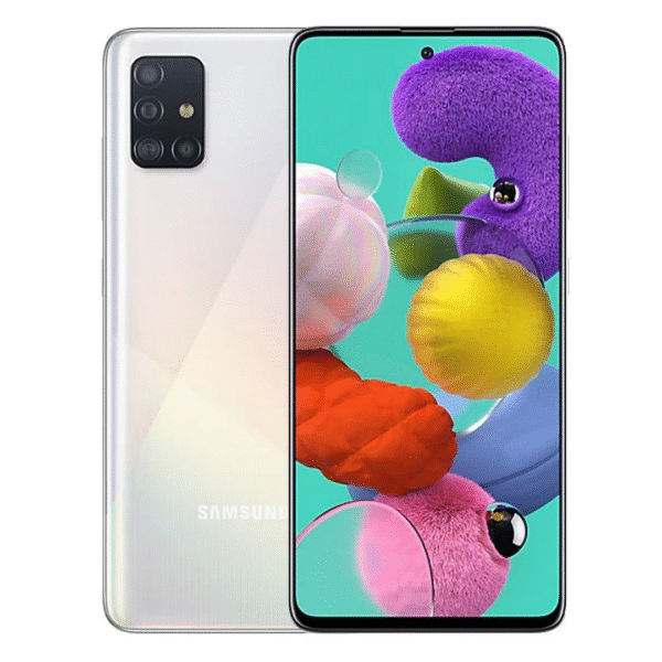 Samsung Galaxy A51 (használt, független, 128 GB, 4 GB RAM, fehér)